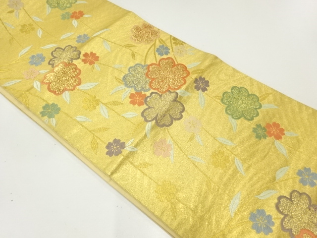 枝垂れ桜模様織出し袋帯